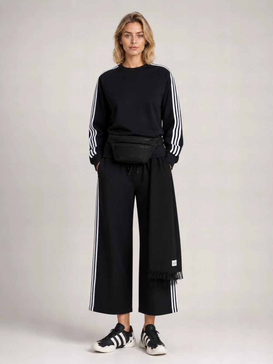 Y-3 Recycled Polyester Mid-Rise Wide-Leg Track Pants