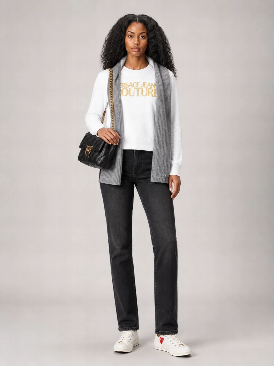 Pinko Ribbed Cashmere-Blend Scarf
