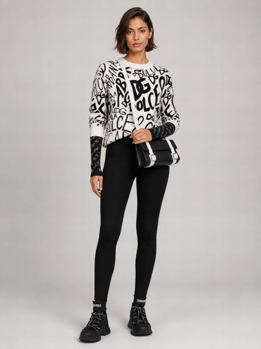 Dolce&Gabbana Logo Print Wool Sweater