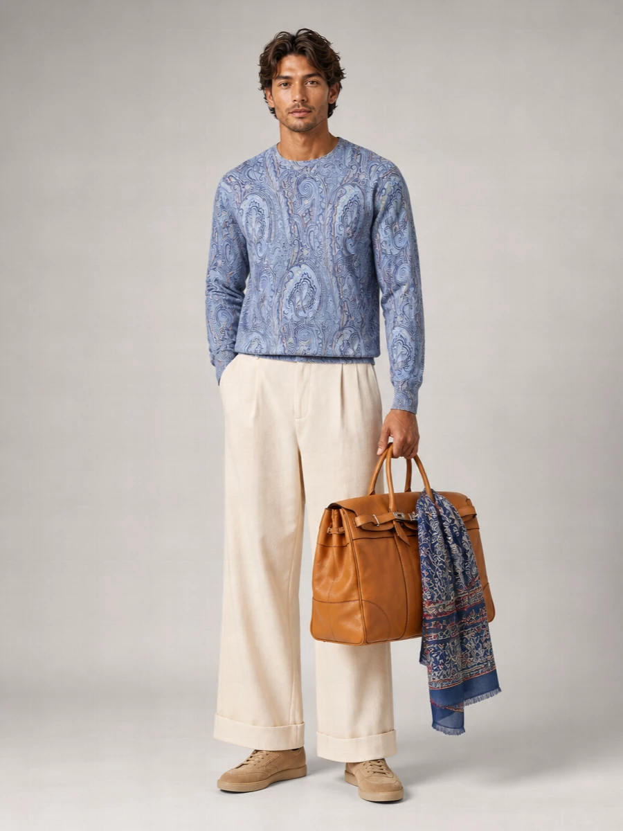 Etro Silk Cashmere Printed Sweater