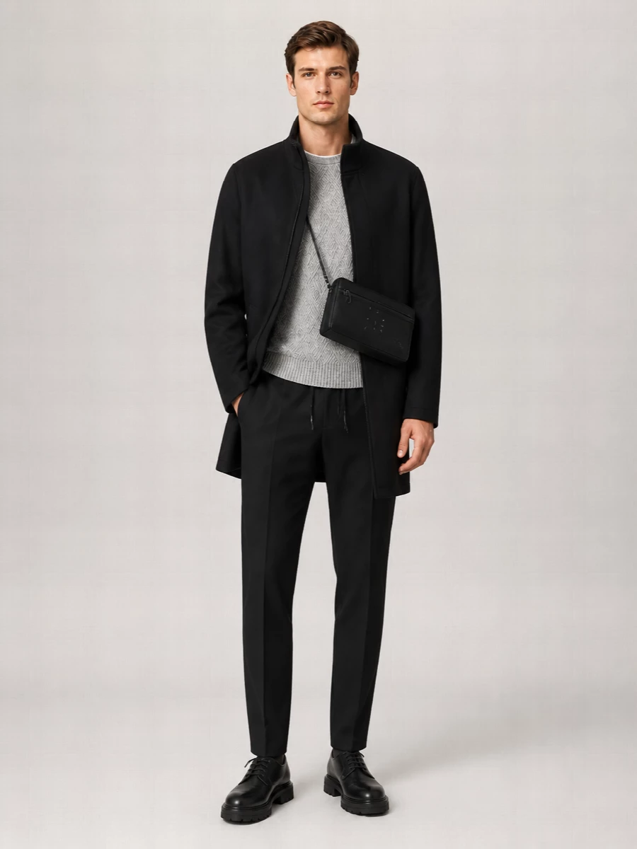 Herno Virgin Wool High Collar Lightweight Jacket