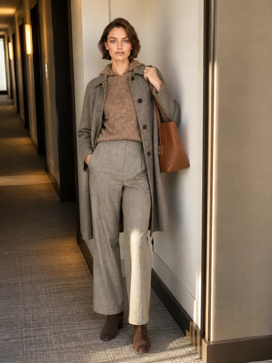 Max mara wide leg trousers houndstooth coat