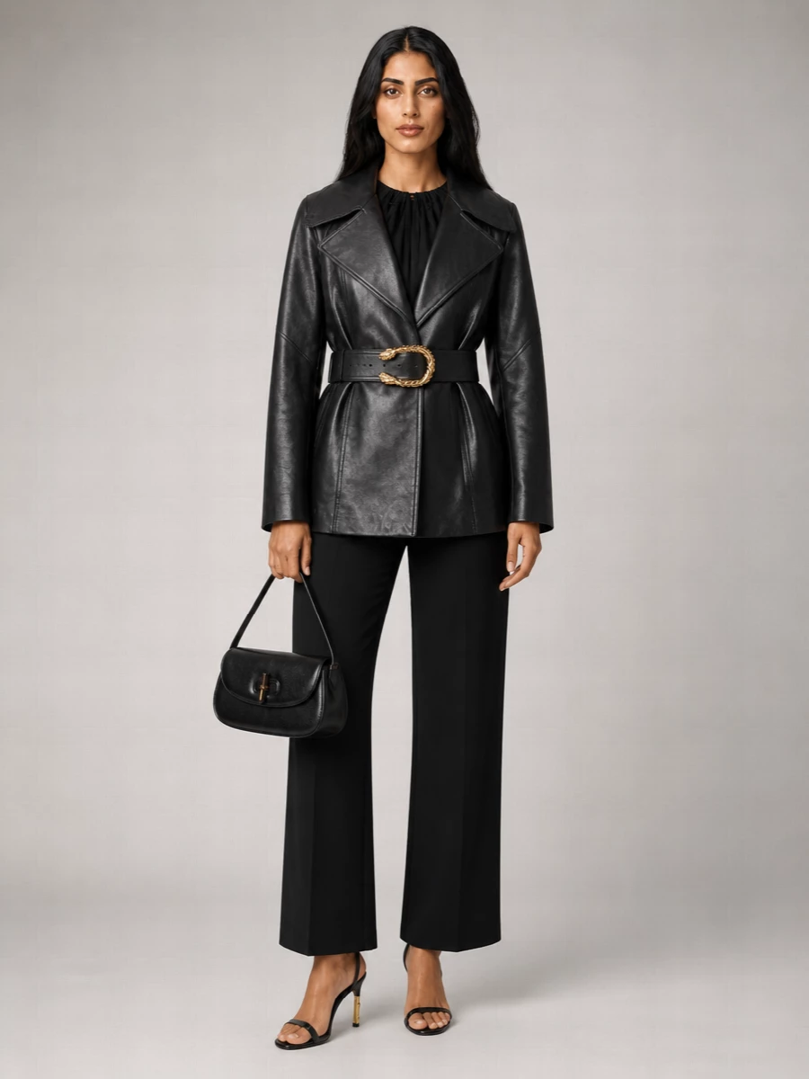 Gucci Leather Trench Coat