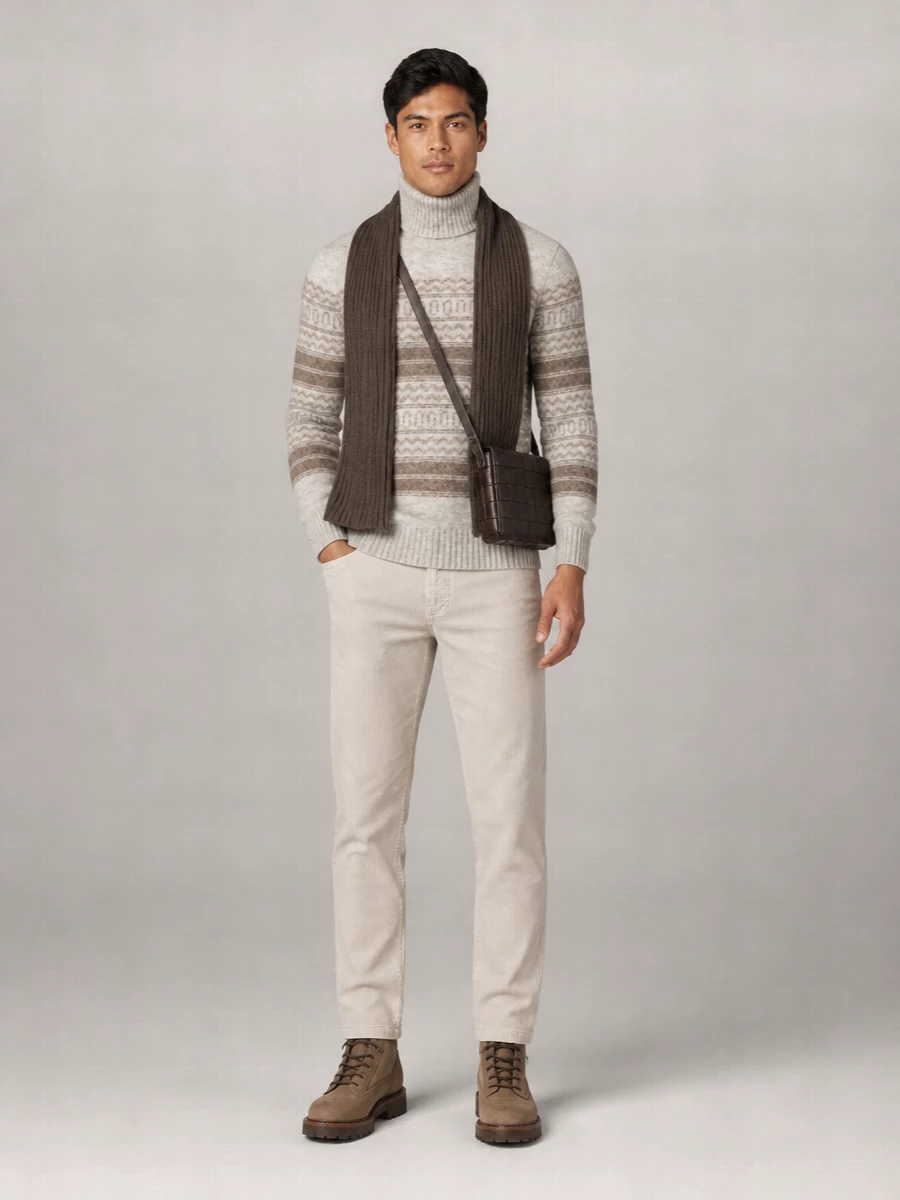Brunello Cucinelli Cashmere-Blend Fair Isle Turtleneck Jumper