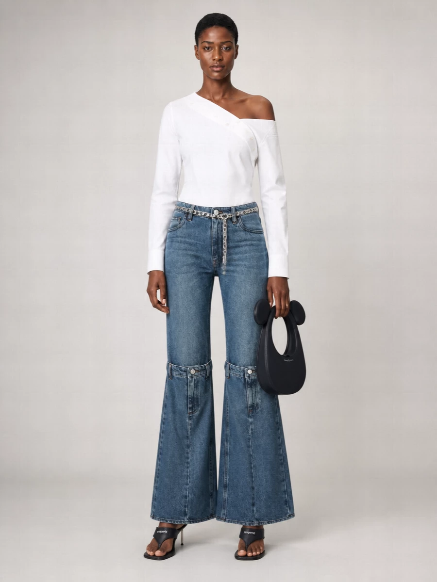 Coperni 'High-Rise Wide-Leg Denim Exposed Knee'