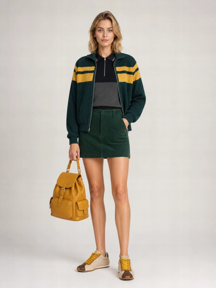 Miu Miu virgin wool ribbed high-neck zip jacket