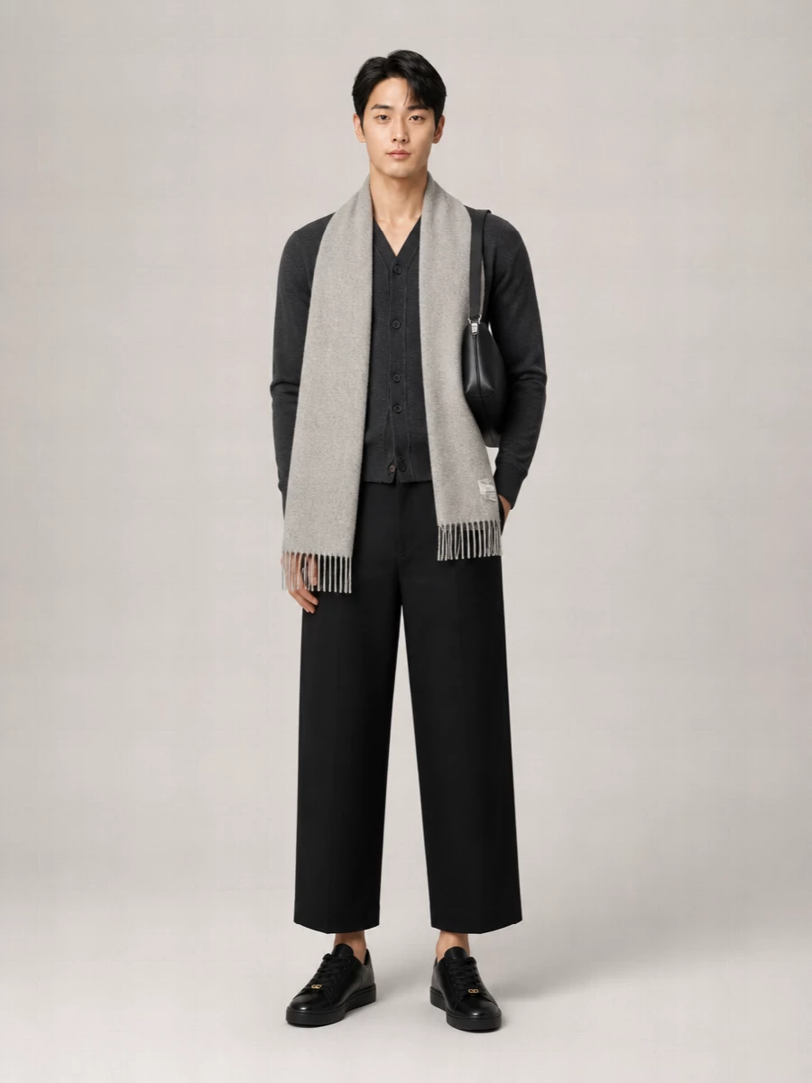 Jacquemus Merino Wool V-Neck Long-Sleeve Cardigan