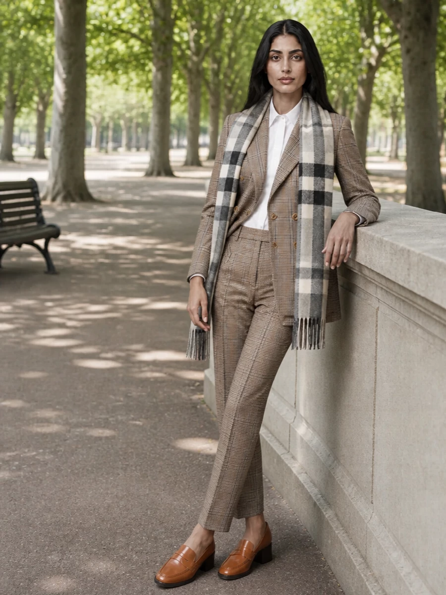 Blaze milano checked blazer tods loafers outfit