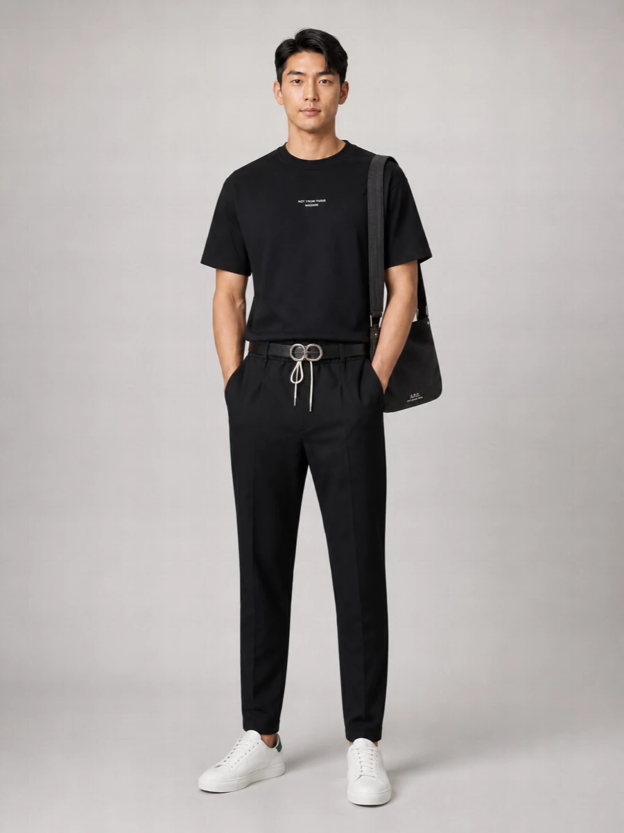 Drôle De Monsieur Ribbed Crew-Neck T-Shirt Short Sleeves