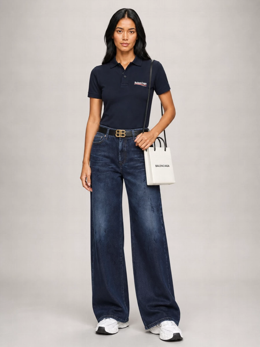 Balenciaga Cotton Logo Embroidery Polo Shirt