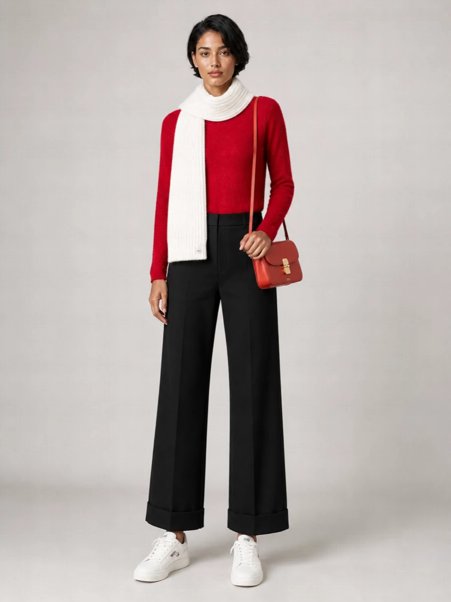 Semicouture Brushed Scoop Neck Long-Sleeve Sweater