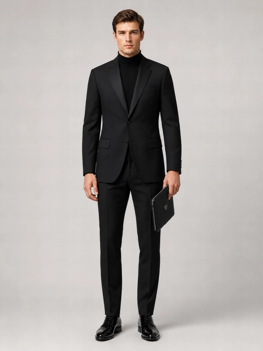 Balenciaga Wool Oversized Single-Breasted Tuxedo Jacket