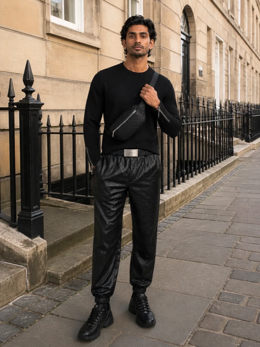 Givenchy black joggers technical sneakers outfit