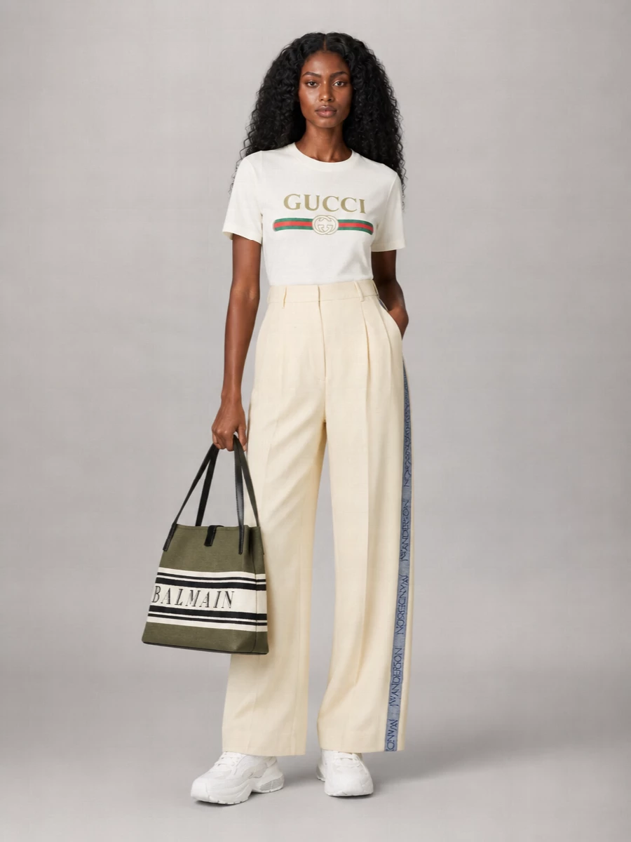 Gucci Silk Cotton Logo-Print Short-Sleeve T-Shirt