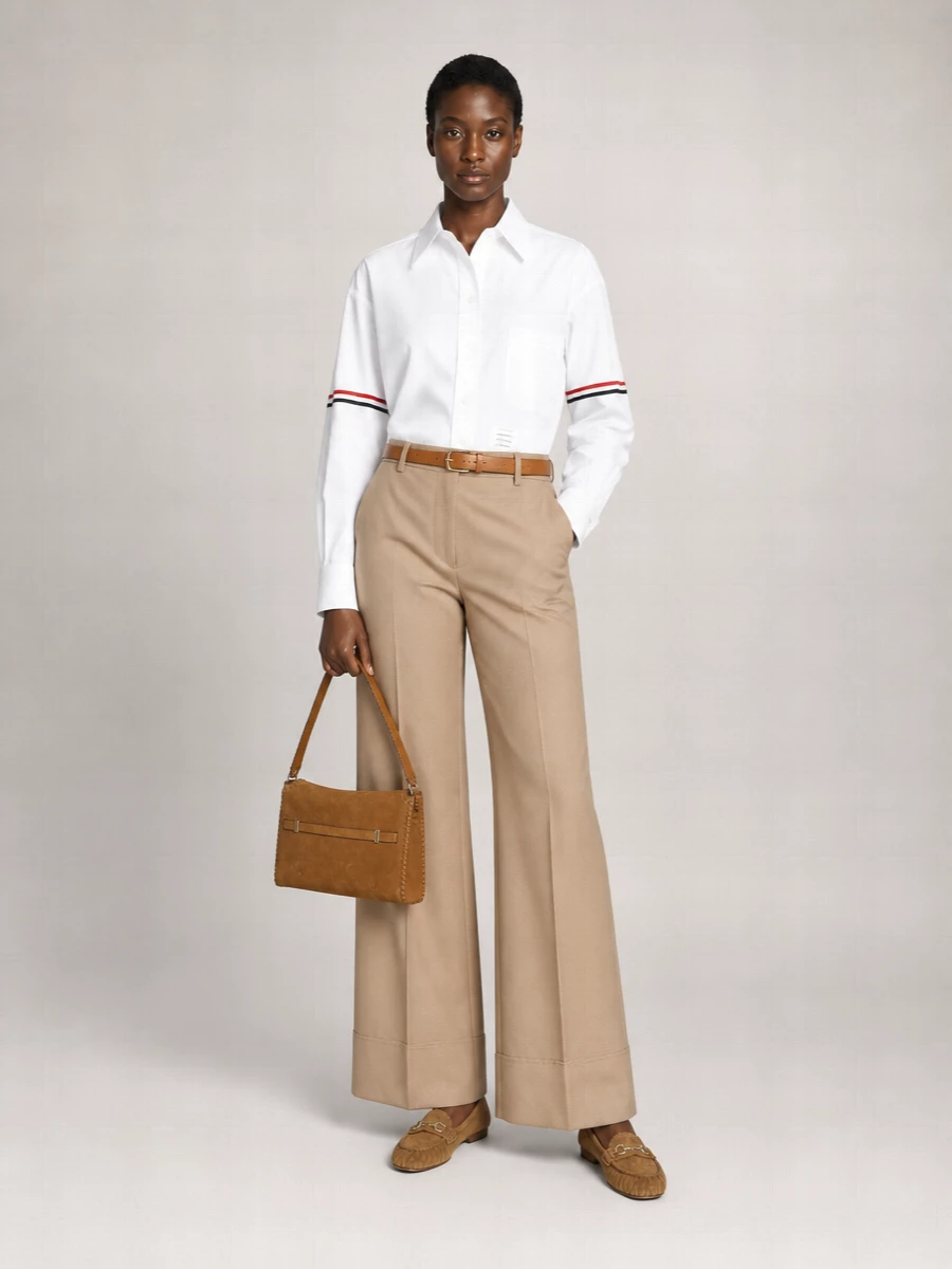 Thom Browne Cotton Wide-Leg Trousers