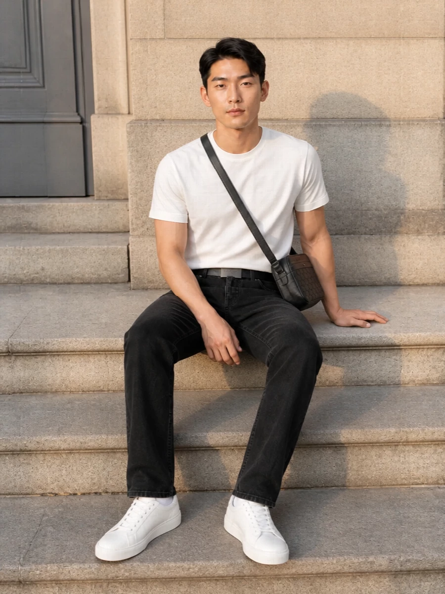 Givenchy white tee black jeans celine bag