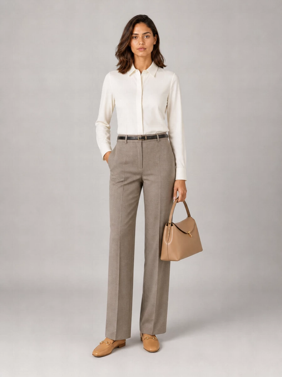 S Max Mara High-Rise Straight-Leg Wool Tailored Trousers