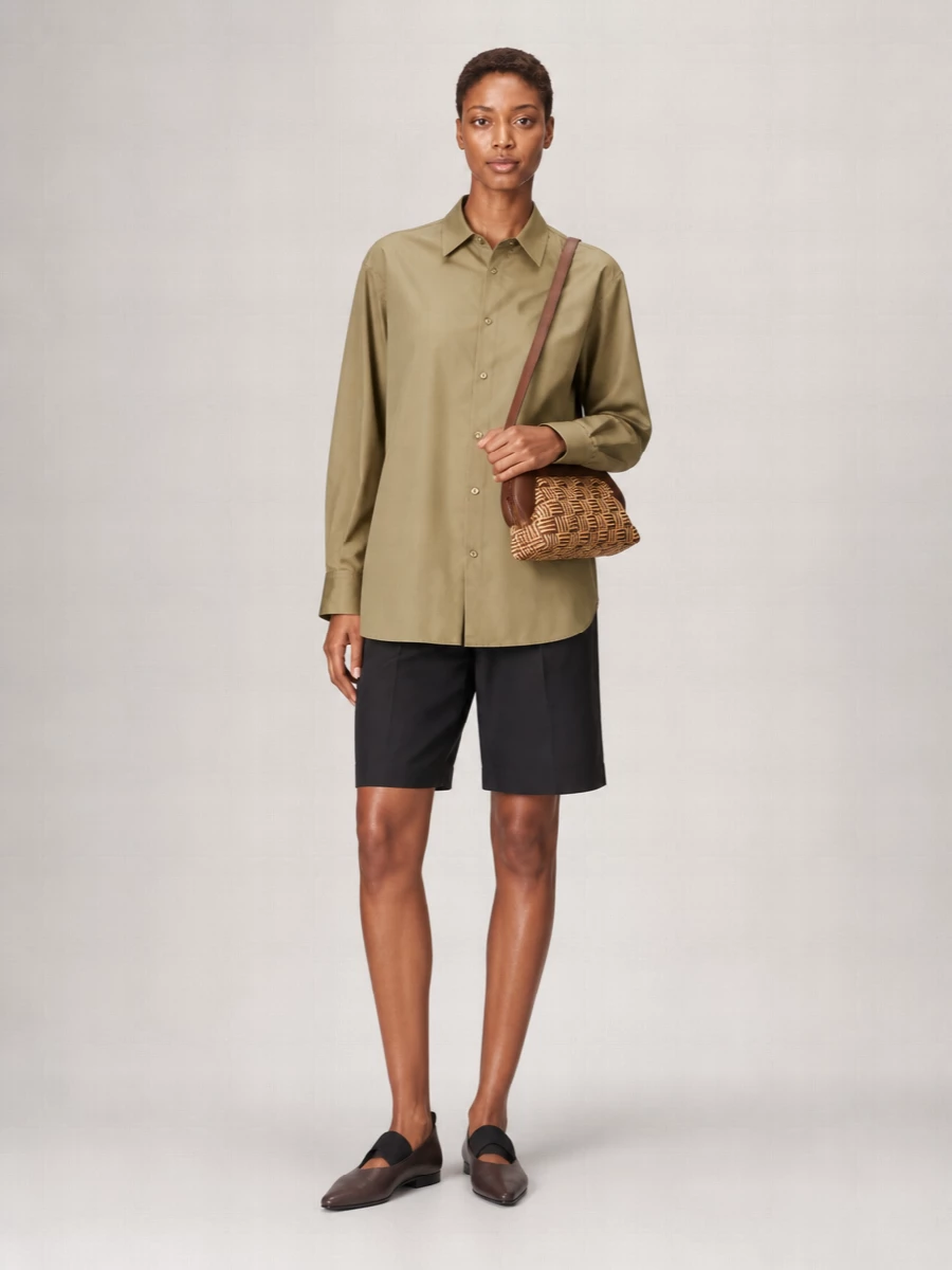 Lemaire Silk Blend Wide-Leg Knee-Length Shorts