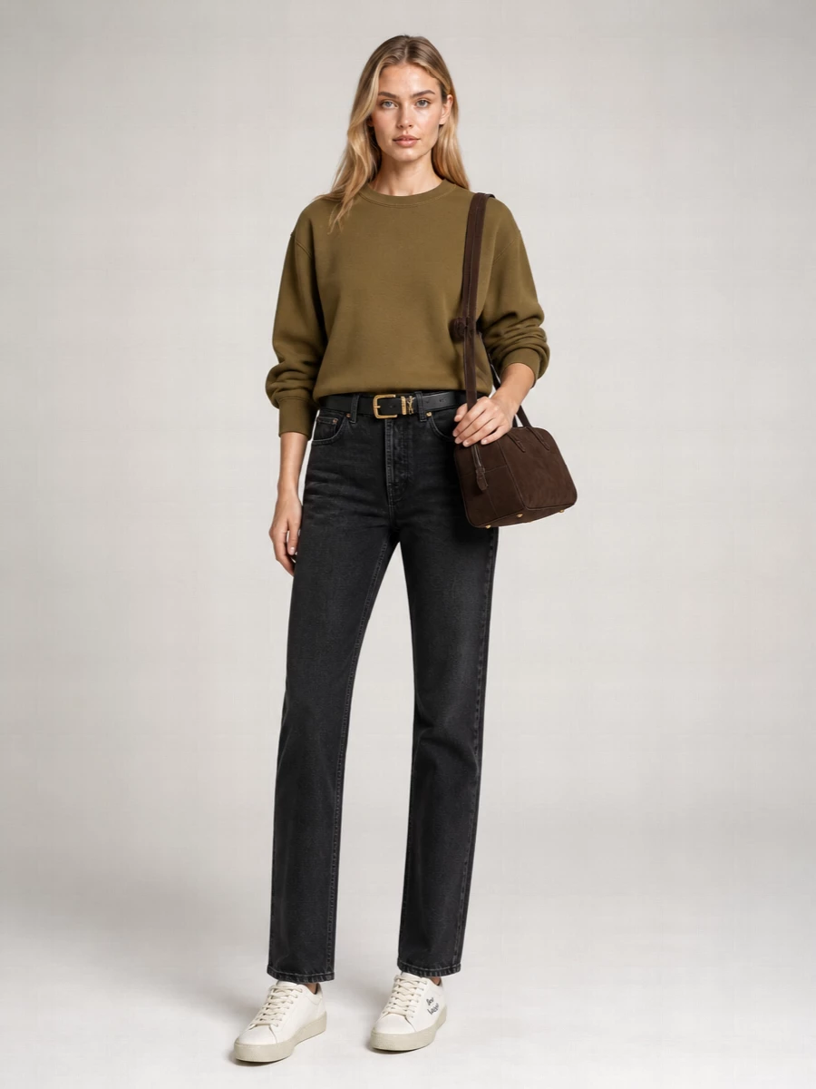 Saint Laurent Cotton Crew-Neck Long-Sleeve Cassandre Sweatshirt