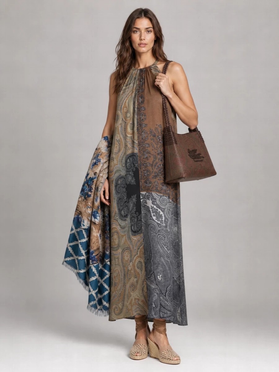 Pierre Louise Mascia Silk Fringe Scarf