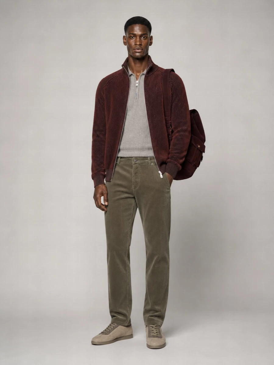 Brunello Cucinelli Cashmere Rib-Knit Zip Cardigan