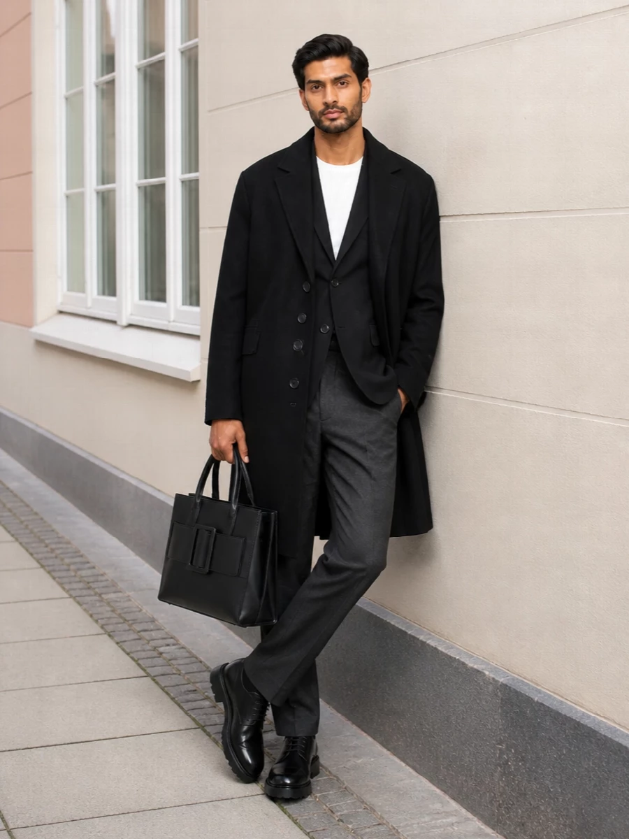 Tagliatore blazer black coat derby shoes