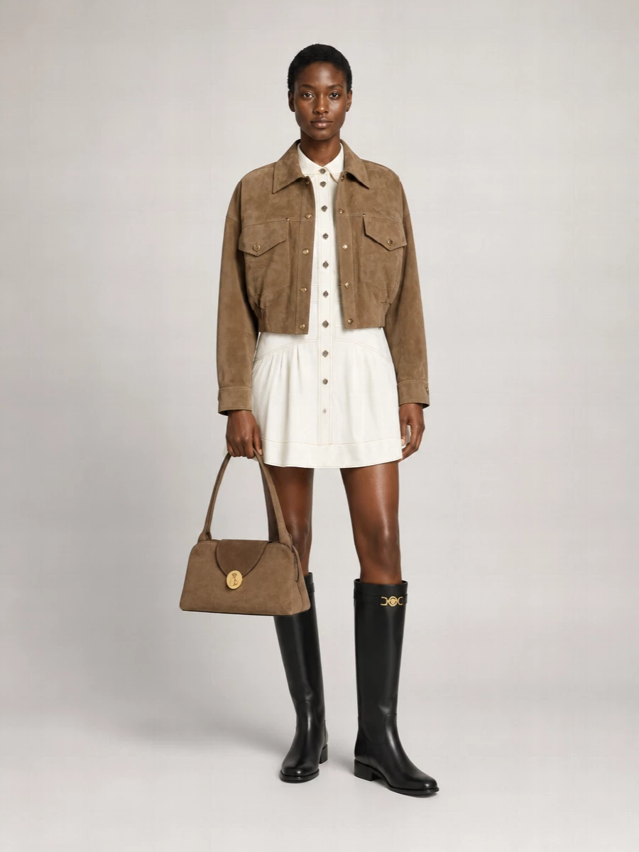 Versace Suede Oversized Blouson Jacket
