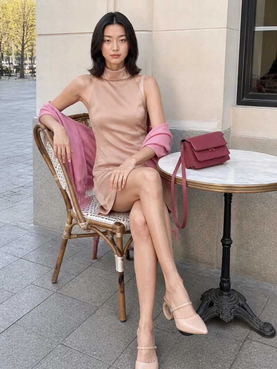 Marni halter mini dress ferragamo nude mules