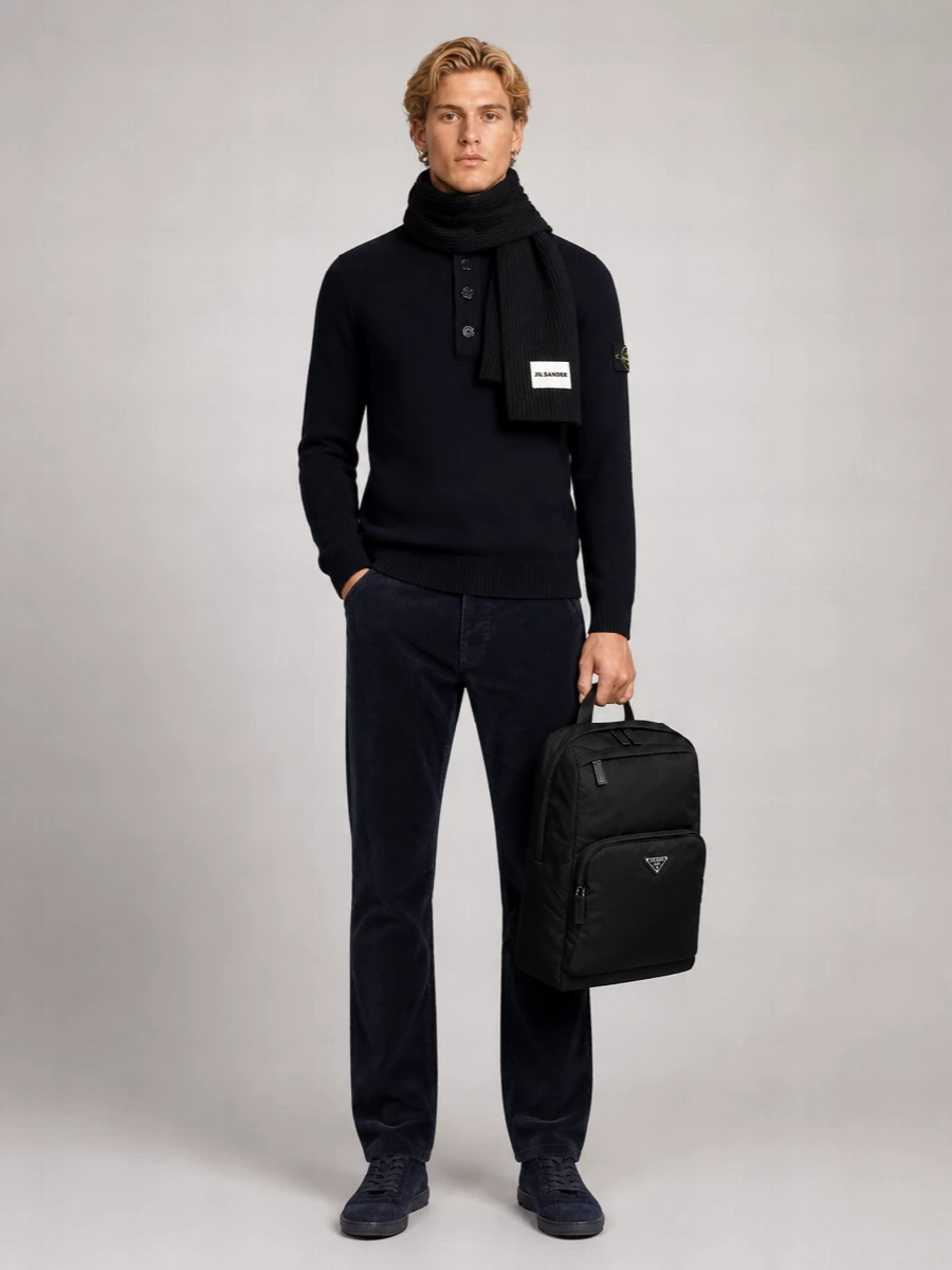 Stone Island Wool Ribbed Turtleneck Sweater