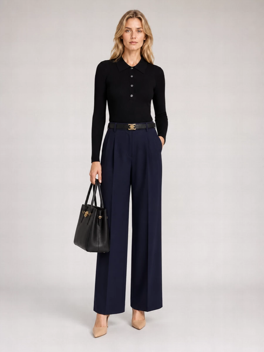 Michael Kors Slim-Fit Long-Sleeve Polo Shirt