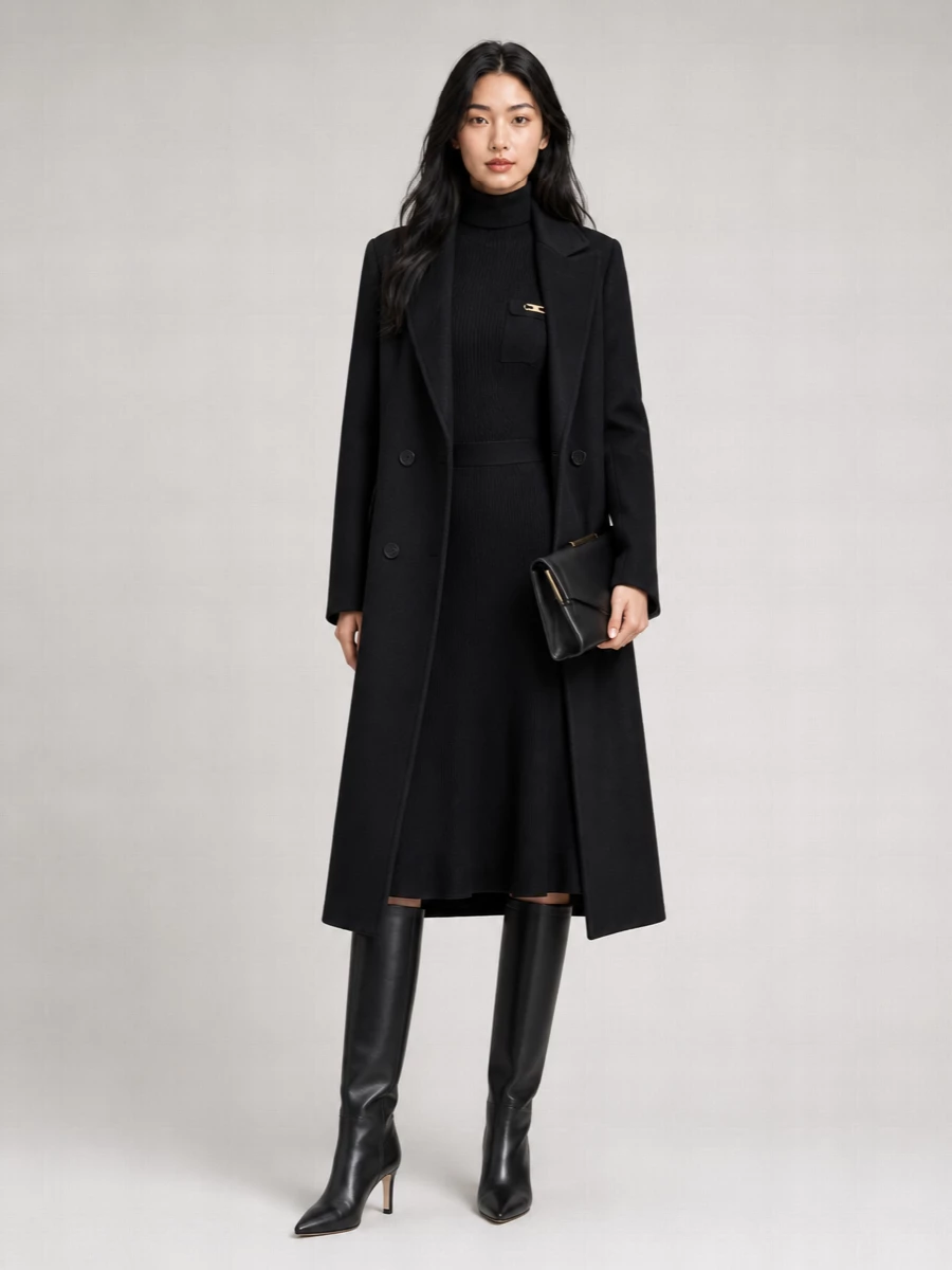 The Frankie Shop Wool Oversized Double-Breasted Coat