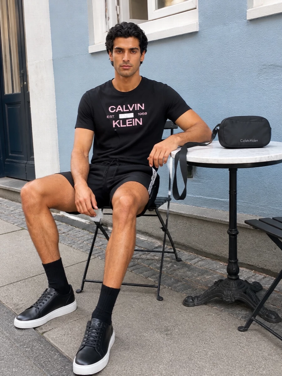 Calvin klein black sport outfit logo shorts