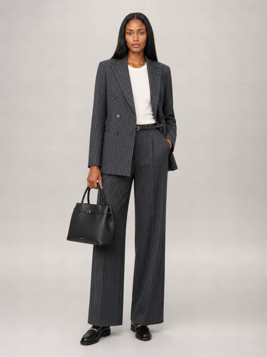 Blazé Milano Virgin Wool Cashmere Palazzo Trousers
