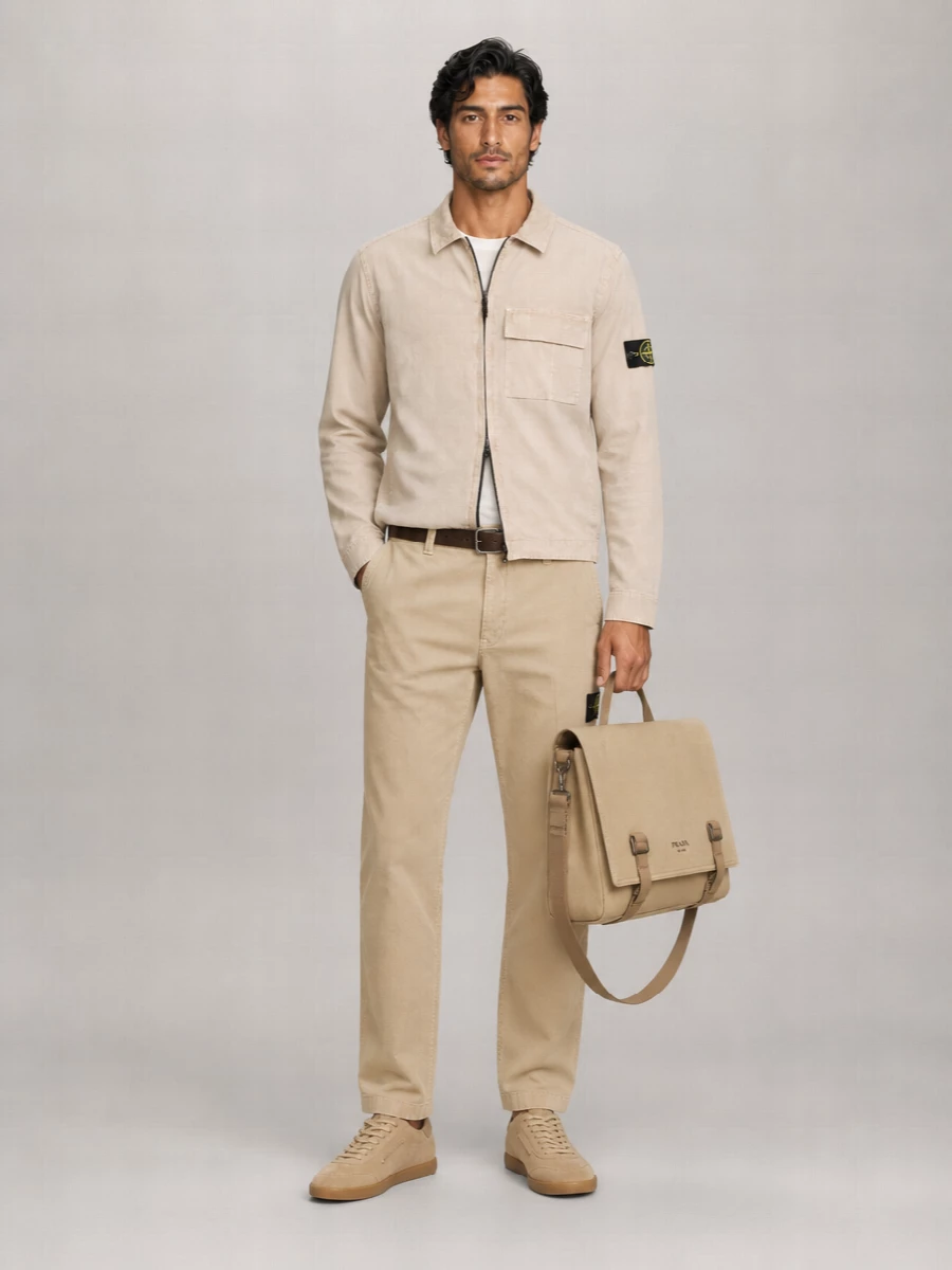 Stone Island Cotton Straight-Leg Trousers