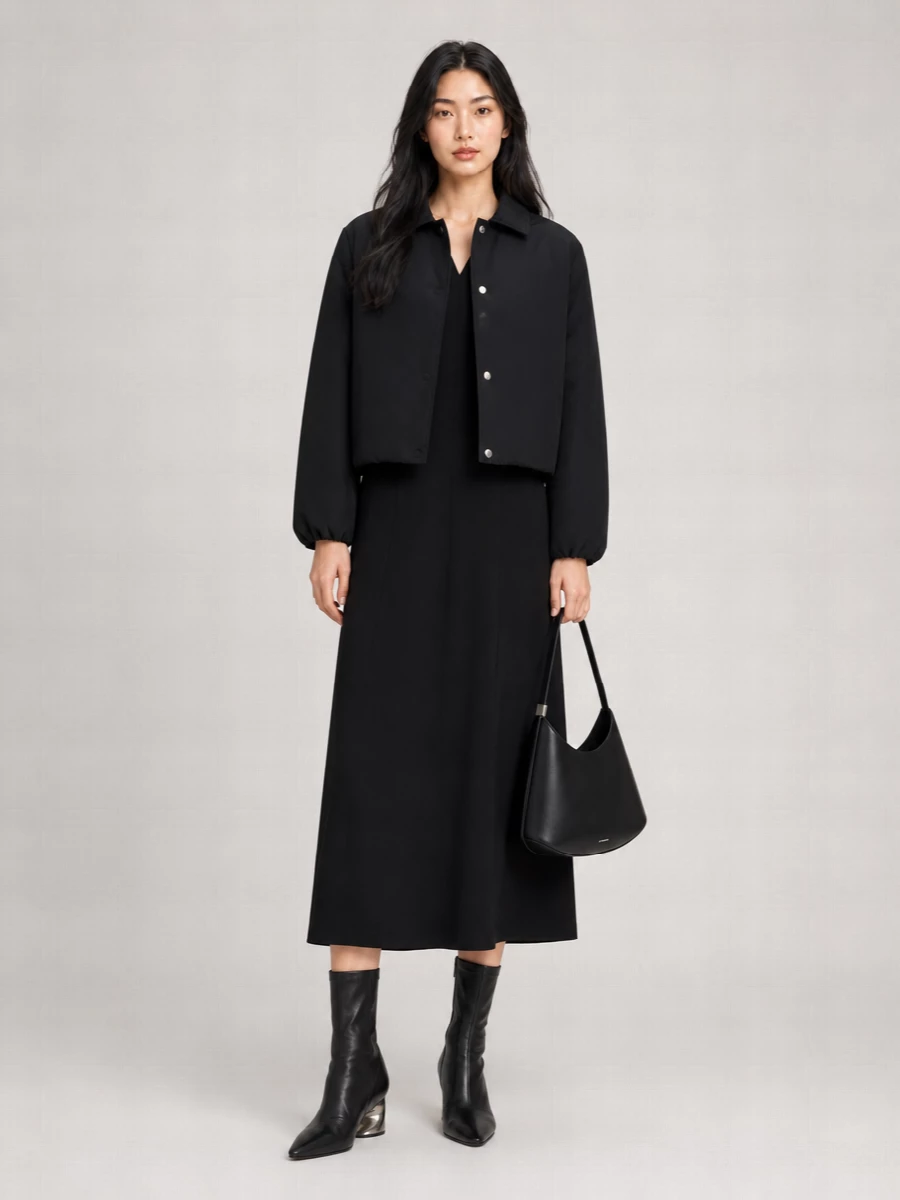 Jil Sander Short Down Single-Breasted Coat