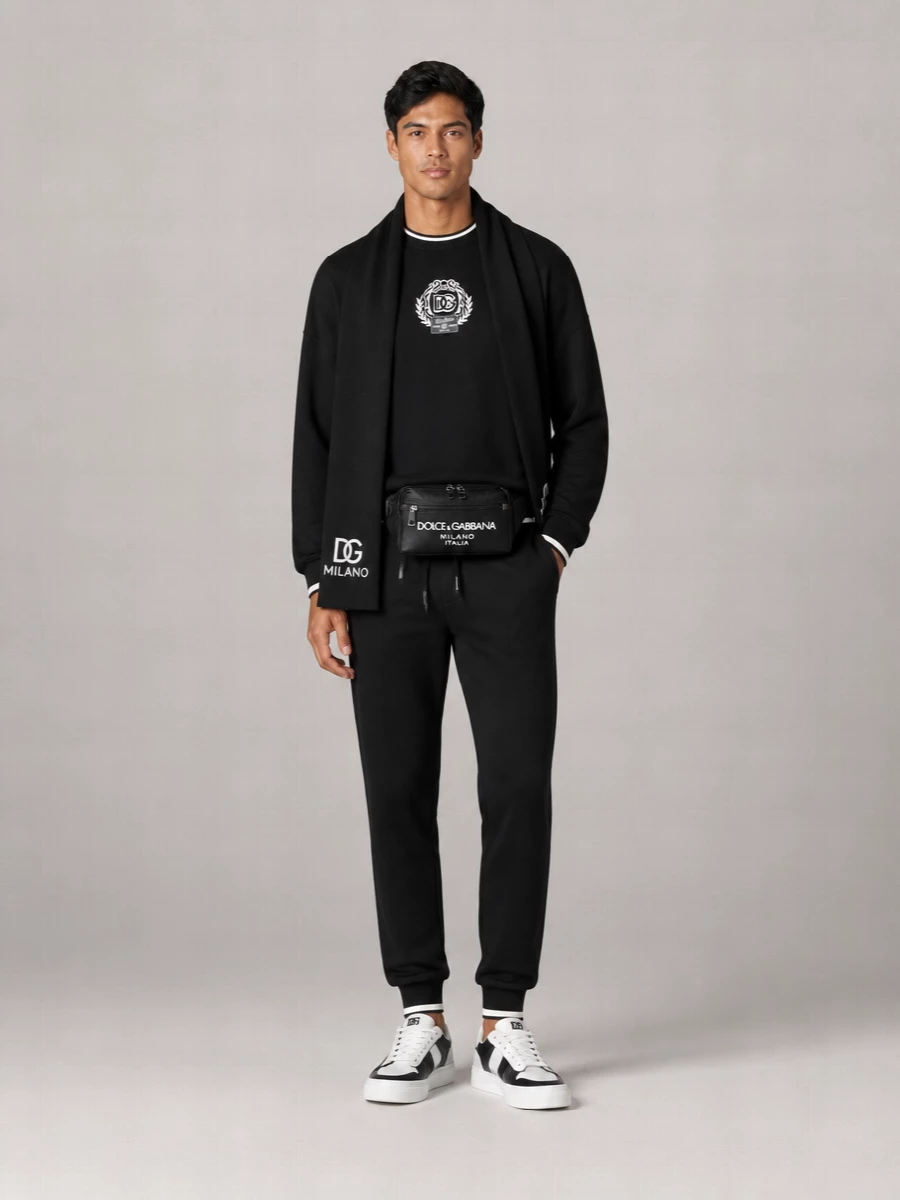 Dolce&Gabbana Cotton Logo Embroidery Crewneck Sweatshirt