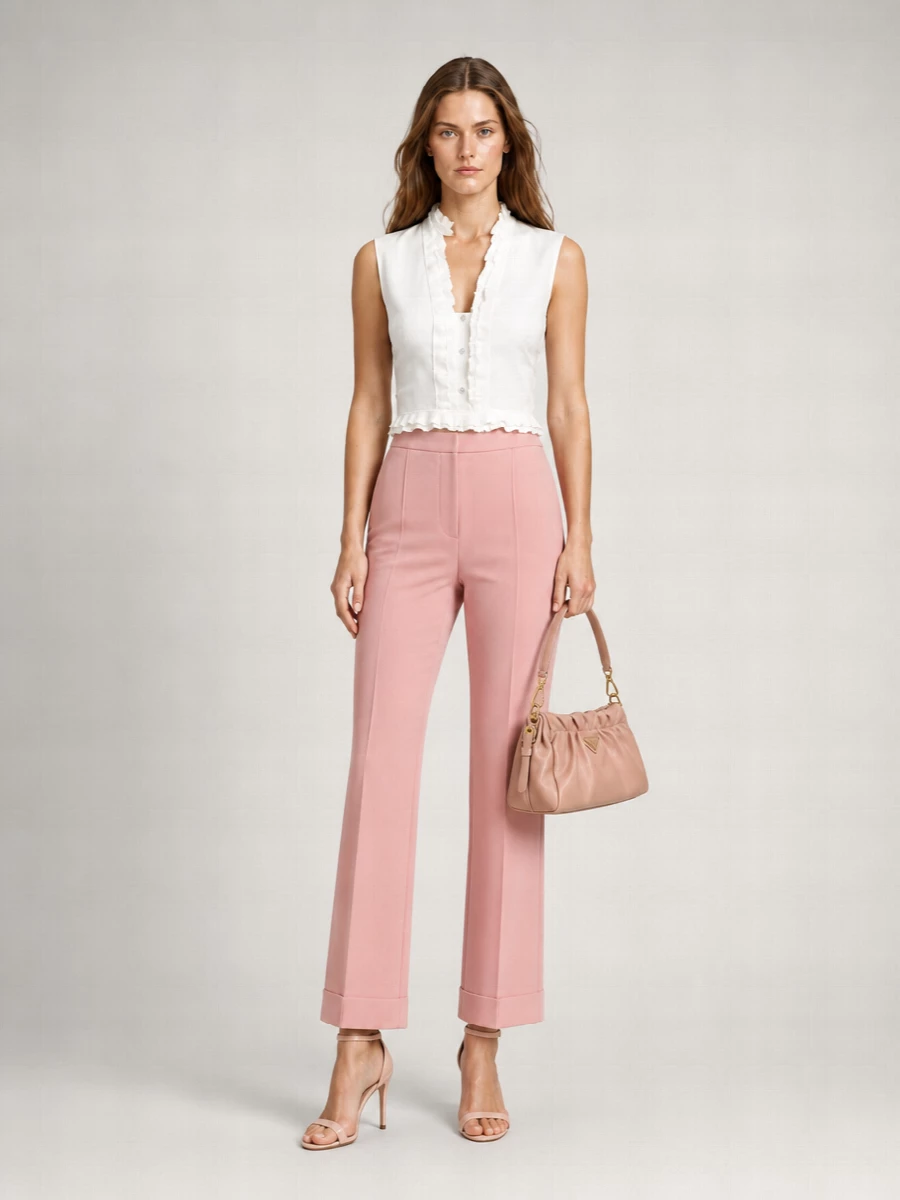 Alberta Ferretti Pink Tailored Trousers