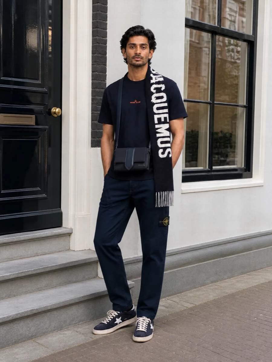 Stone island navy outfit cargos sneakers