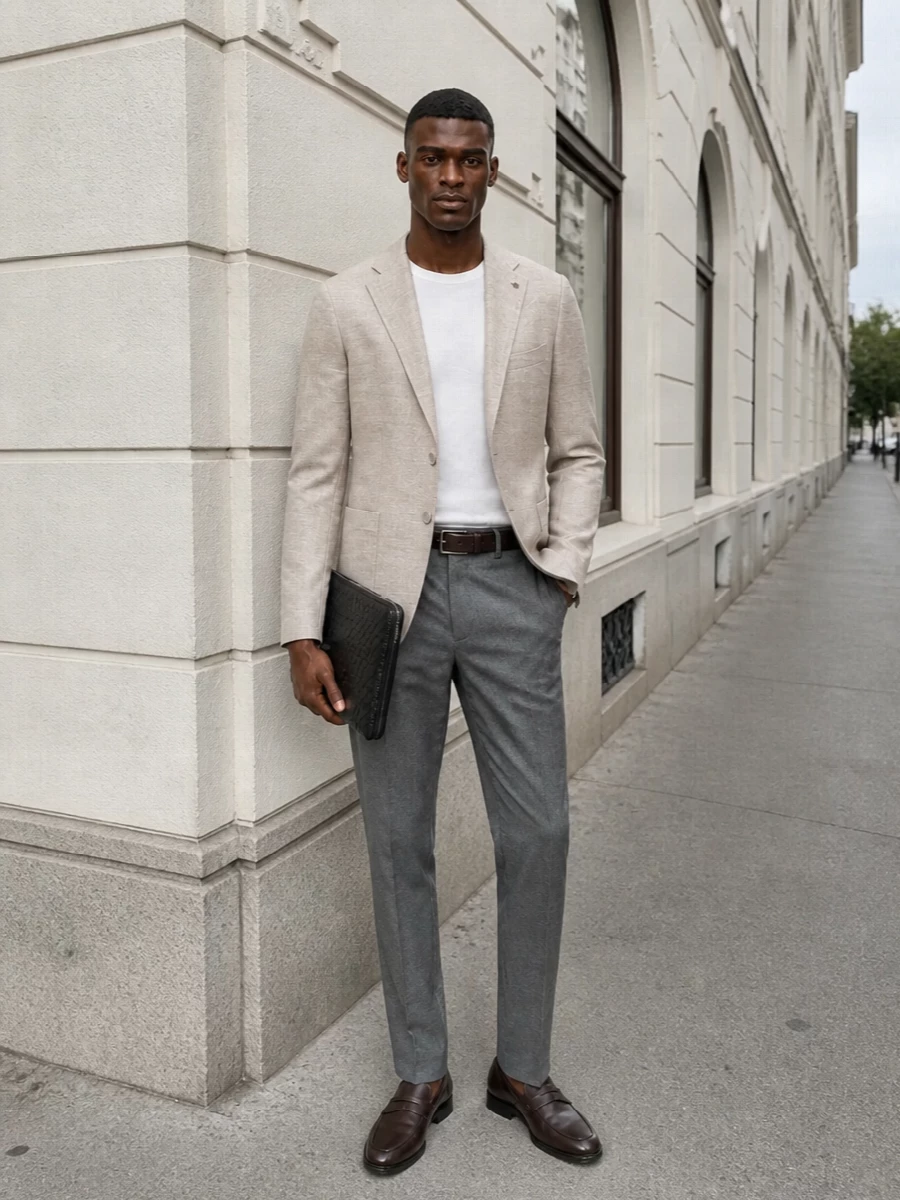 Tagliatore blazer grey pt torino trousers outfit