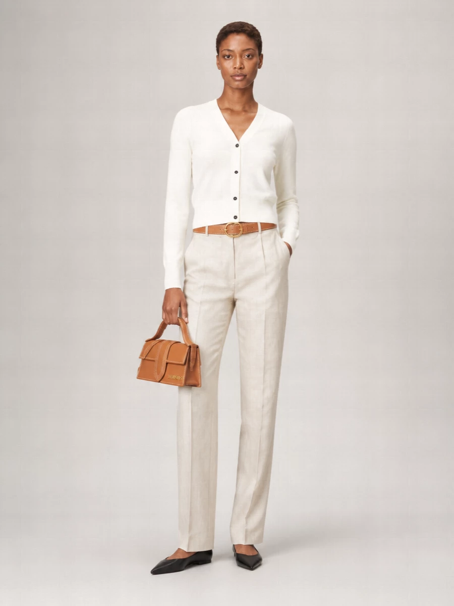 Jacquemus Merino Wool V-Neck Ribbed Hem Cardigan