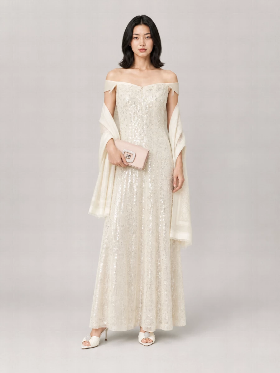 Alberta Ferretti Sequin Midi Gown