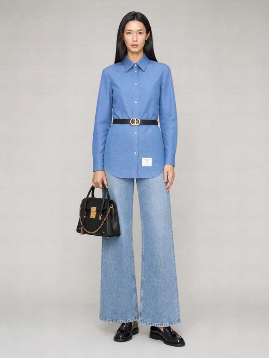 Thom Browne Selvedge Denim Mid-Rise Straight-Leg Jeans
