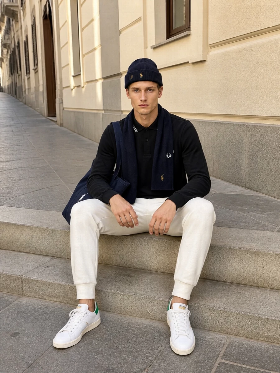 Fred perry polo off white joggers stan smith
