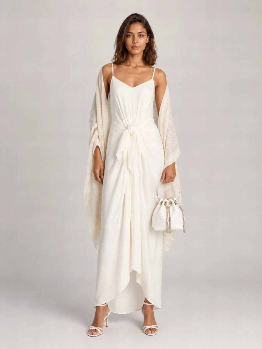 Jw Anderson Silk Knotted Maxi Dress