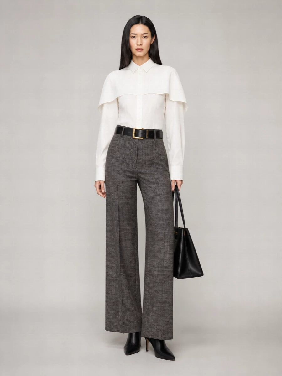Stella Mccartney Wool Houndstooth Flared Trousers