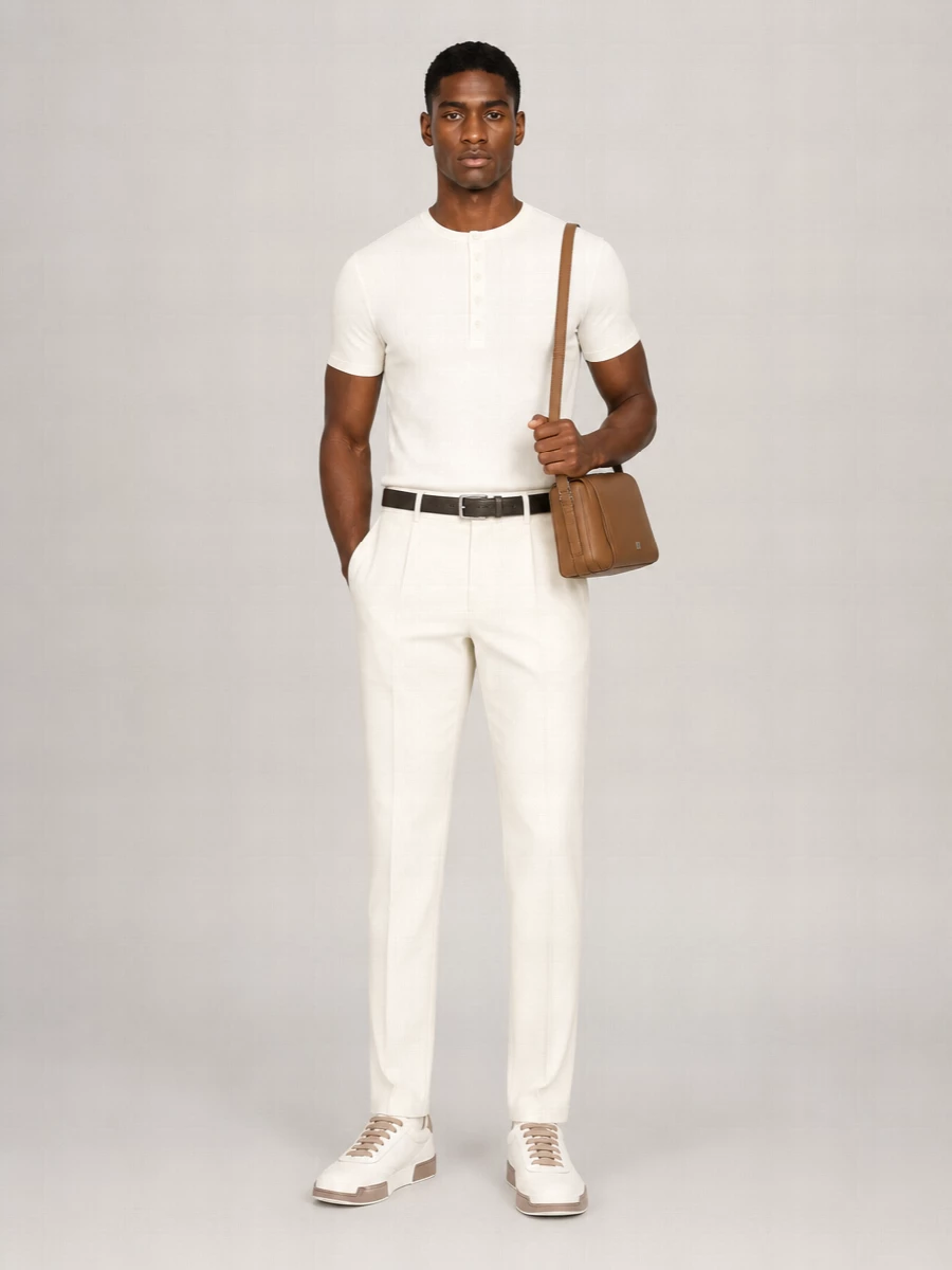 Dolce&Gabbana Cotton Ribbed Short-Sleeve Henley T-Shirt