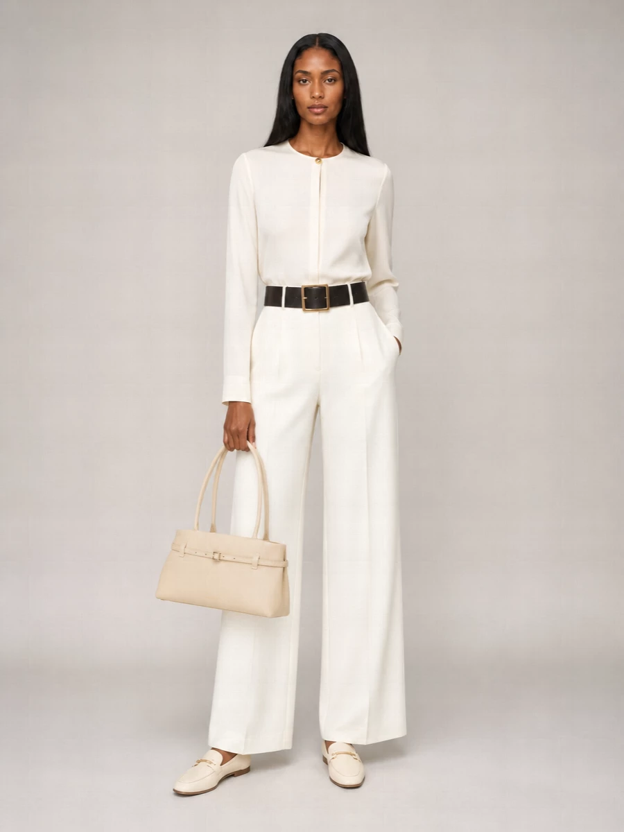 Max Mara silk crepe de chine long-sleeve blouse