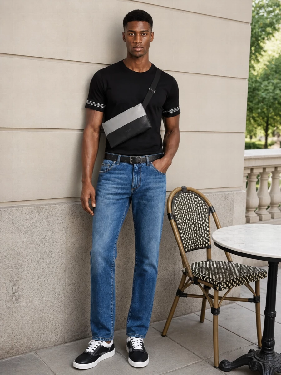 Dolce gabbana black logo tshirt jeans outfit