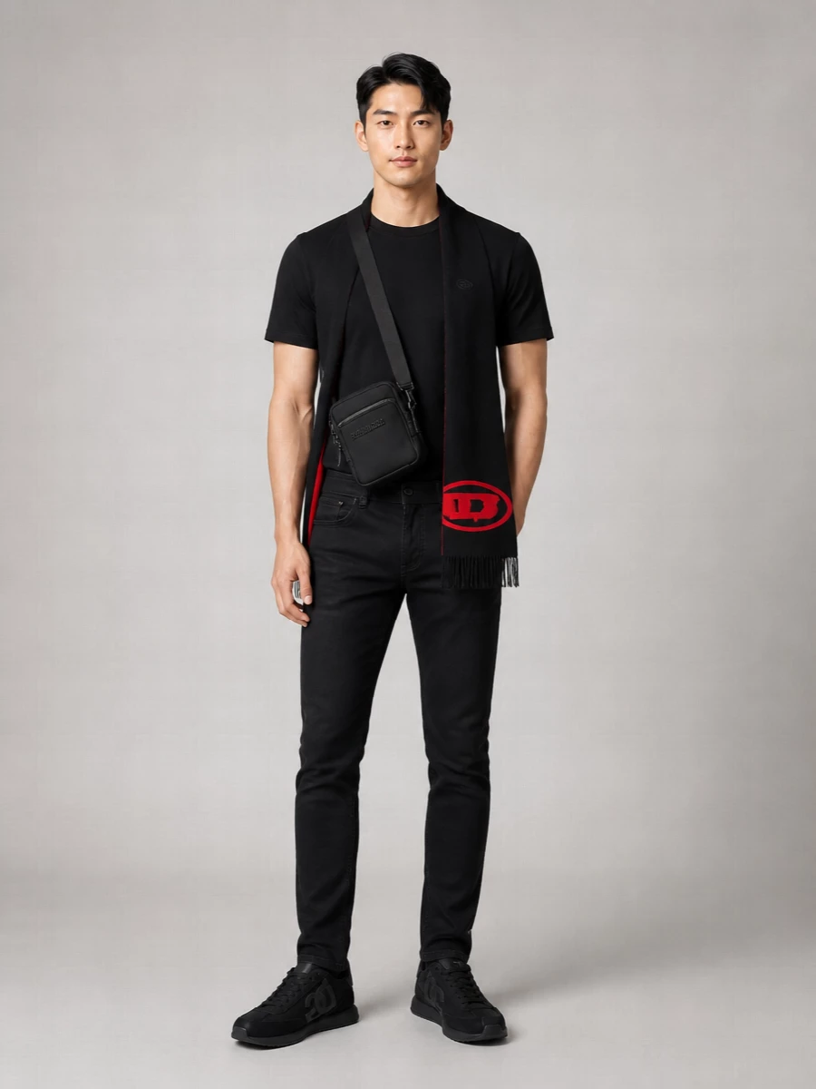 Diesel Ribbed Crew Neck Loose Fit T-Shirt