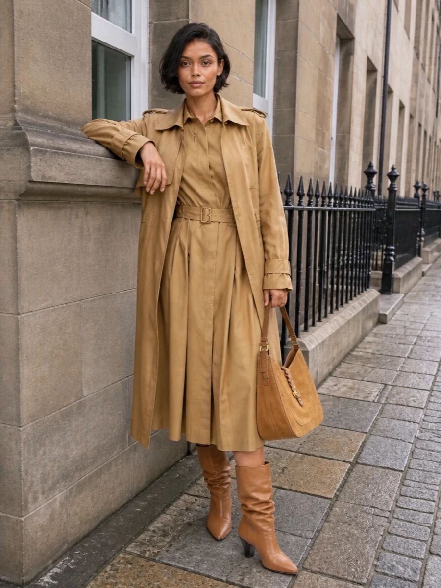 Isabel marant trench burberry camel shirt dress